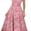 Saonta  Women's 2024 Summer Short Sleeves Boho Floral Print Tiered Casual Flowy Long Maxi Dress