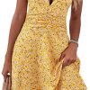 Saonta  Women's Summer Sundress Sleeveless Halter Neck Spring Boho Floral with Pocket Elastic Waist Ruffle Mini Dresses 2024