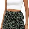 Saonta  Women's Summer Wrap Floral High Waist Ruffle Short Mini Skirts