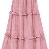 Saonta  Women's Long Summer Skirt 2024 Elegant High Waist Cocktail Party Wedding Guest Dress Flared A-Line Midi Skirts