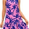 Saonta  Women's 2024 Summer Floral Mini Dress Sleeveless Cut Out Backless Ruffle Boho Beach Vacation Short Sundresses