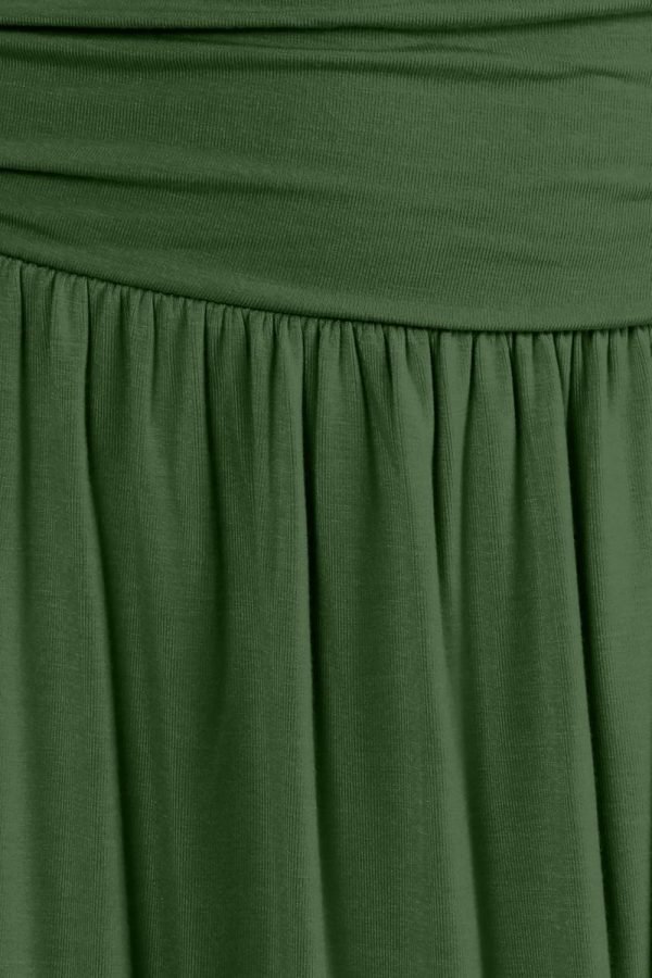 Saonta  Skirts for Women Regular and Plus Size Skirt with Pockets Below The Knee Length Ruched Flowy Midi Skirt