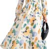Saonta  Women's 2024 Fall Boho Maxi Dress Casual Long Sleeve V Neck Printed Beach Long Flowy Dresses