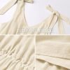 Saonta Womens Summer Casual V Neck Sleeveless Mini Dress 2024 Tie Shoulder Tiered Ruffle Swing A Line Short Sundresses