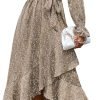 Saonta  Women Long Sleeve Wrap Maxi Dress V Neck Boho Floral High Waist Flowy Ruffle 2024 Spring Summer Dresses with Belt