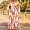 Saonta  Women's 2024 Fall Boho Maxi Dress Casual Long Sleeve V Neck Printed Beach Long Flowy Dresses