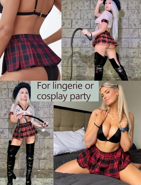 Saonta  Mini Pleated Skirts for Women Mini Plaid Skirt XS-XXL