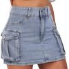 Saonta  Saonta  Skirt Women Button Mini Skirt with Pocket Y2k Bodycon 2024 Trendy Denim Jean Short Skirts