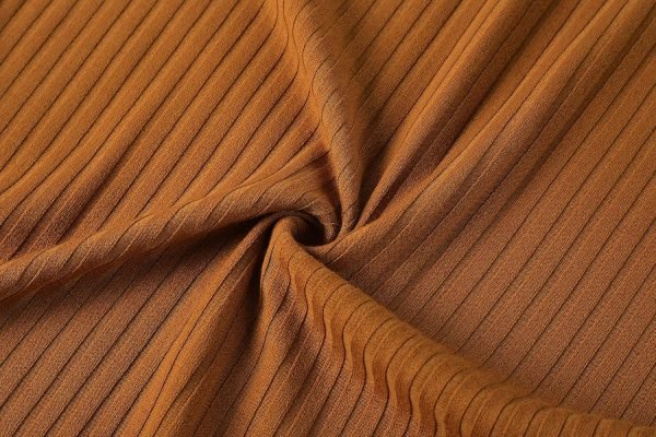 Saonta  Elastic High Waist Knee Length Pencil Skirt Ribbed Knit Basic Tube Midi Skirt