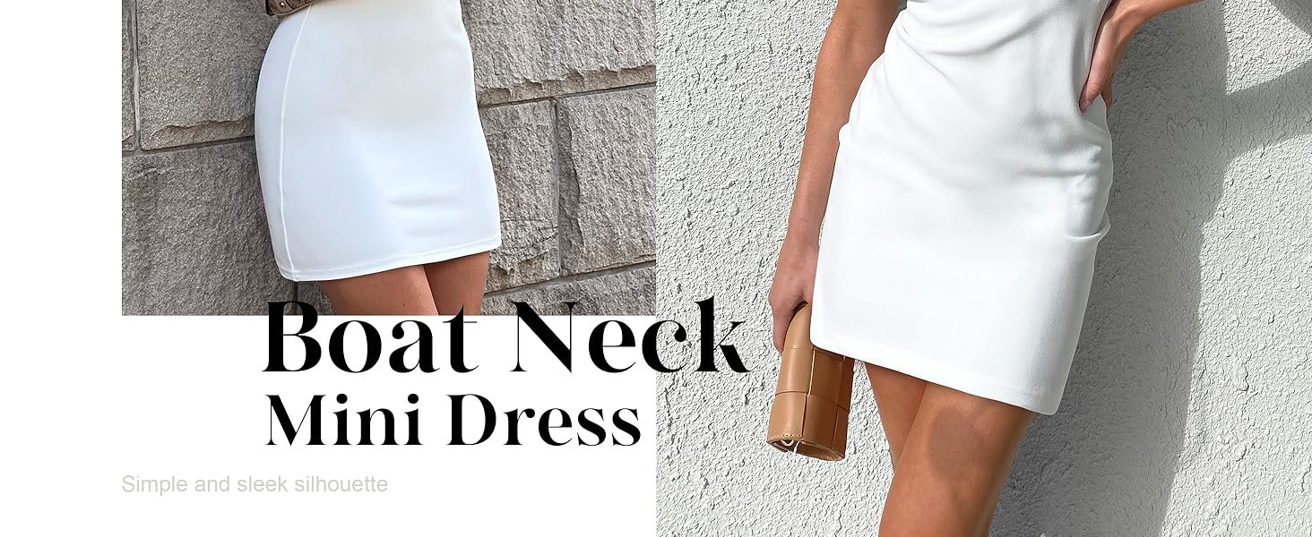 boat neck party birthday bodycon mini dress
