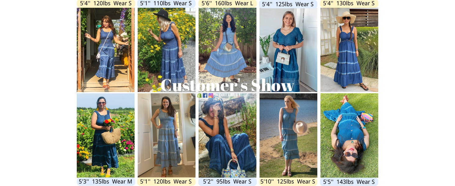 Denim Sleeveless Embroidery Flowy Casual Long Dresses for Women