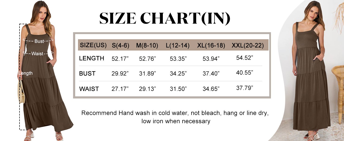 Maxi Long Flowy Sundress Backless Spaghetti Strap Swing Tiered Midi Beach Dress Pockets Travel