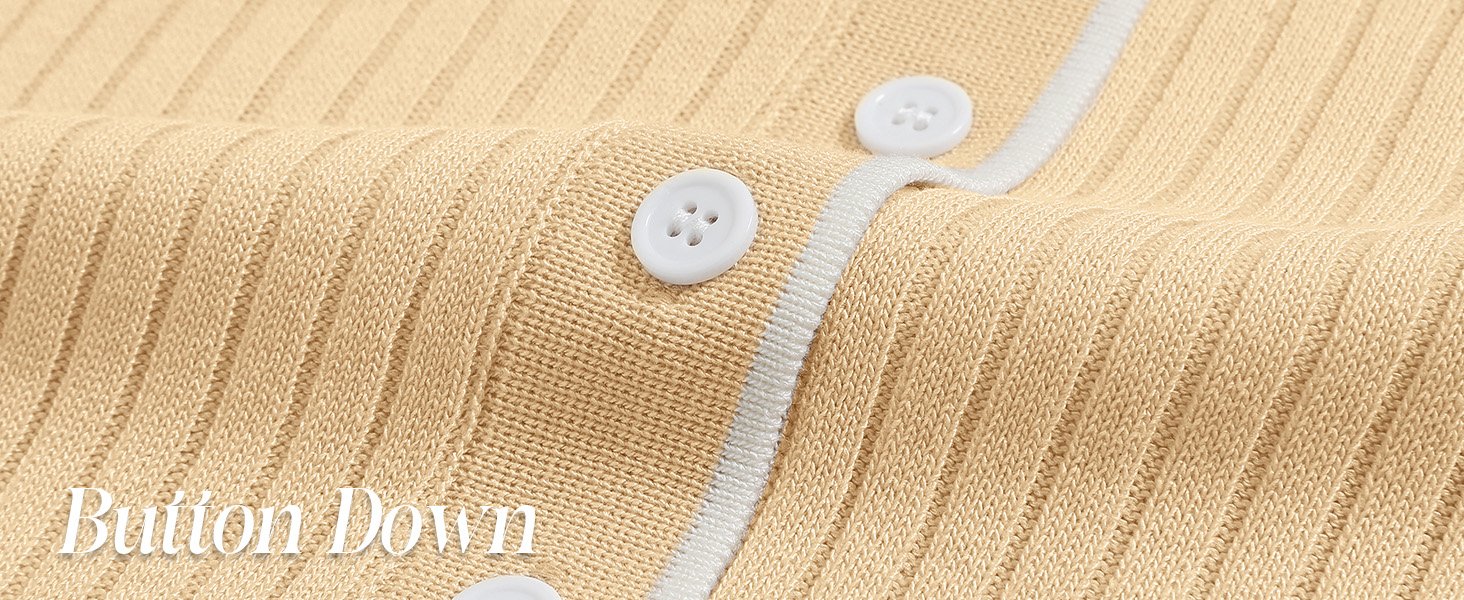 Women's Ribbed Knit Button Down Elegant Sweater Dress