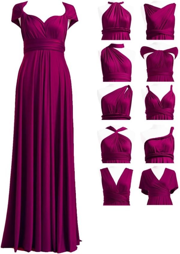 Infinity Dress with Bandeau, Convertible Bridesmaid Dress, Long, Plus Size, Multi-Way Dress, Twist Wrap Dress