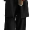 Women's 2024 Fall 2 Piece Blazer Set Casual Loose Long Blazer Jackets and Dressy Wide Leg Pant Suits with Pockets