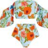 Women Floral Print Swimsuit Ruffles Bikini Set with Skirt Swimwear 3 Piece Bathing Suits Summer Holiday Outfits