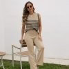 Sets for Women Spring Outfits for Women 2024 Travel Wide Leg Pant Summer Two Piece Sets Lounge Matching Sets