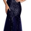 Women Sequin Dress Tulle Party Dress for Women Sexy V-Neck Dress Formal Long Dresses Evening Prom Gowns