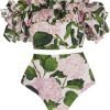 Women Floral Print Swimsuit Ruffles Bikini Set with Skirt Swimwear 3 Piece Bathing Suits Summer Holiday Outfits