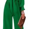 Rompers for Women Dressy Spring Summer Tie Knot Front Sexy V Neck Jumpsuits