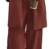 Women's 2024 Fall 2 Piece Blazer Set Casual Loose Long Blazer Jackets and Dressy Wide Leg Pant Suits with Pockets