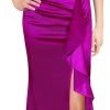 Womens Formal Ruched Ruffles Evening Prom Wedding Party Maxi Dress