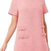 Women's Tweed Dress Short Sleeve Crew Neck A-line Party Vintage Mini Skirt Causal Dresses