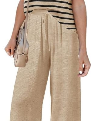 Sets for Women Spring Outfits for Women 2024 Travel Wide Leg Pant Summer Two Piece Sets Lounge Matching Sets
