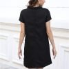 Women's Tweed Dress Short Sleeve Crew Neck A-line Party Vintage Mini Skirt Causal Dresses