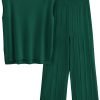 Womens Pullover Tops And Wide Leg Pants Casual Sweater Set