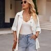 Women 2 Piece Linen Sets 2023 Button Down Shirt and Drawstring Long Pants Set Summer Outfits