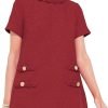 Women's Tweed Dress Short Sleeve Crew Neck A-line Party Vintage Mini Skirt Causal Dresses