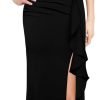 Womens Formal Ruched Ruffles Evening Prom Wedding Party Maxi Dress