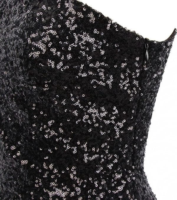 Women's Asymmetric Ribbon Gradient Sequin Mermaid Long Prom Dress