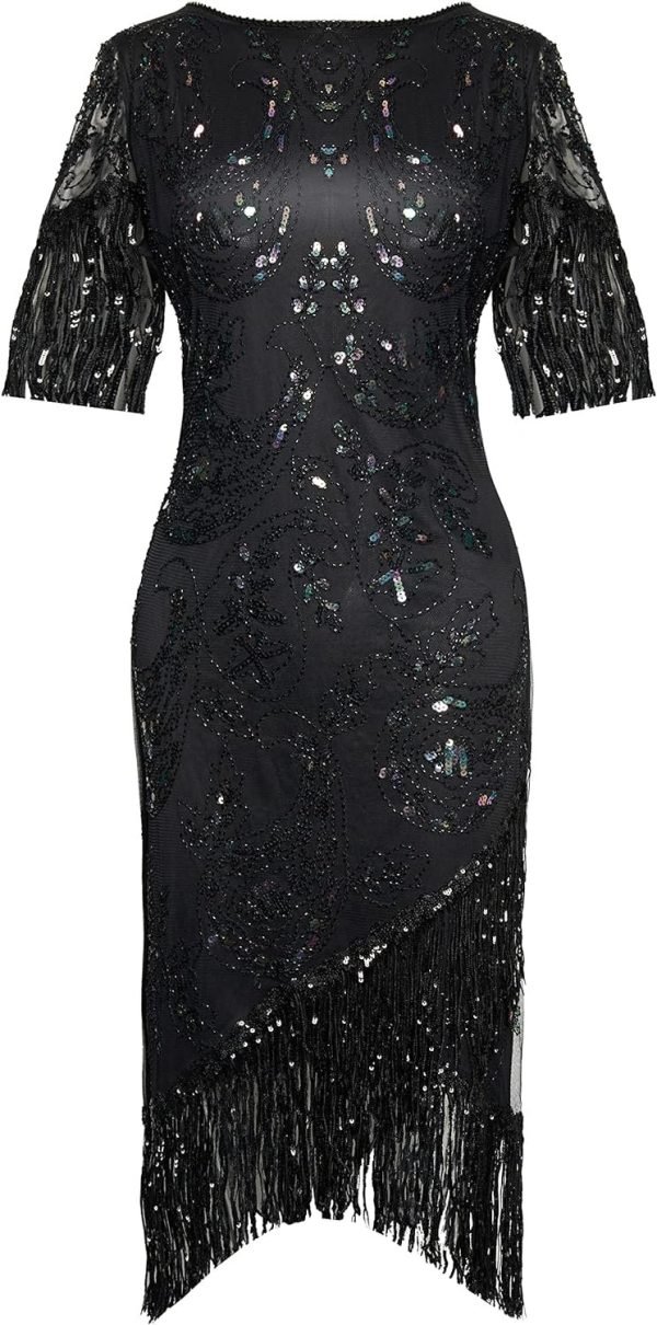 1920s Flapper Dress Great Gatsby Fringed Sequins Dress for Prom Party