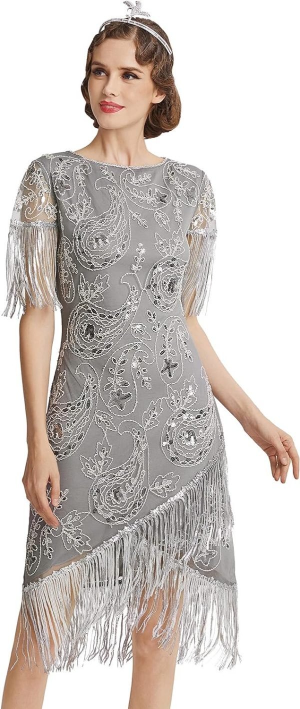 1920s Flapper Dress Great Gatsby Fringed Sequins Dress for Prom Party