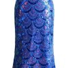 Women's V Neck Splicing Tulle Pattern Sequin Elegant Long Mermaid Prom Dress