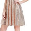 Women's Sequin Party Dress Wrap Night Out Club Dresses Rose Gold Size M