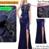 Womens Formal Ruched Ruffles Evening Prom Wedding Party Maxi Dress