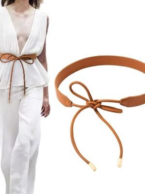 Women's Wrap Tie Waist Chain Knot Strap Thick Belt for Dresses Skirt Decorative