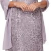 Women's Long Sleeveless Mother of The Bride Dress with Shawl (Petite and Regular Sizes)