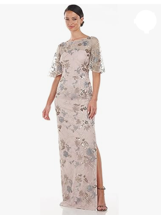 Women's Daphne Flutter Column Gown